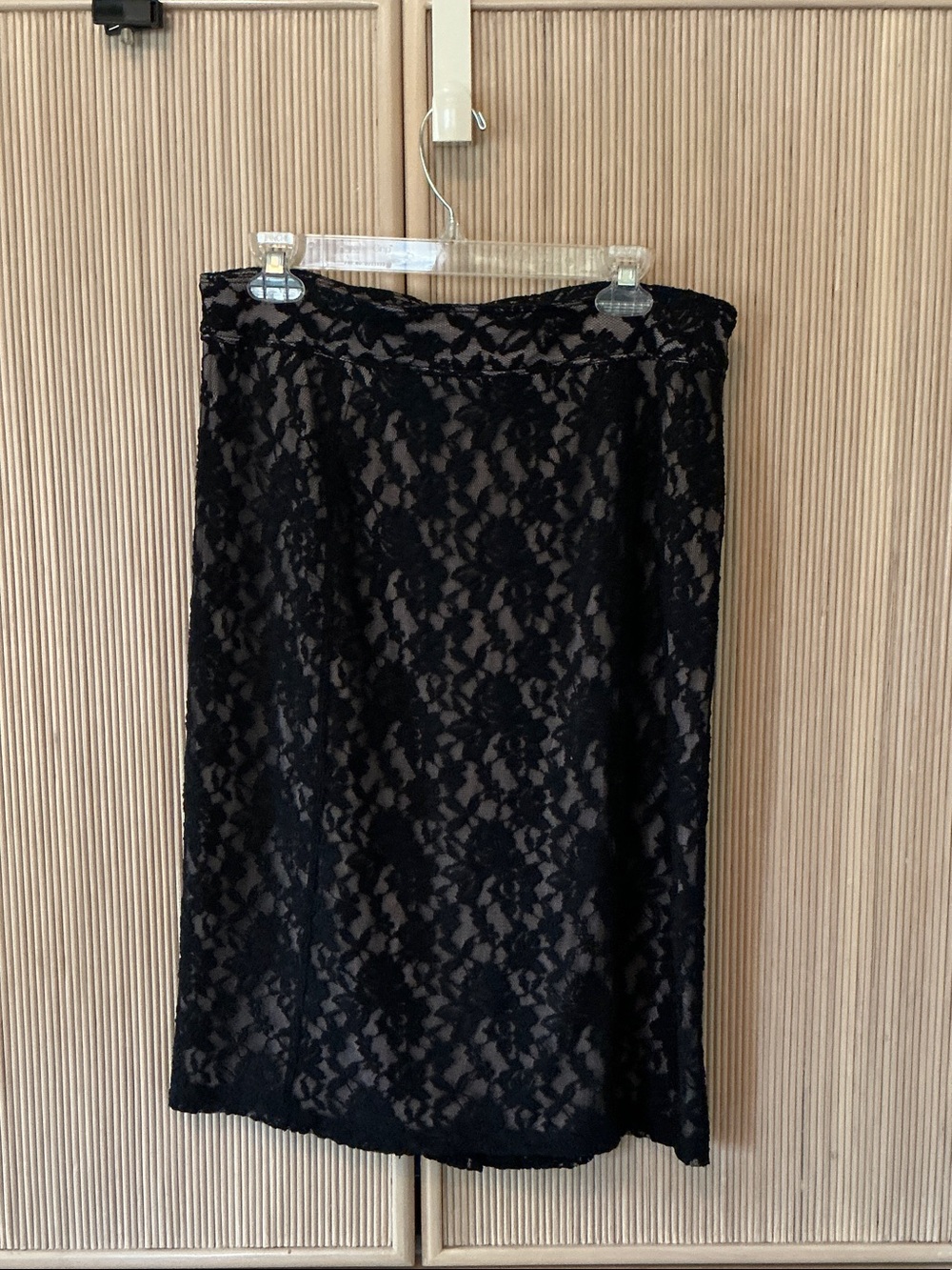 Black Lace Pencil Skirt - Women
